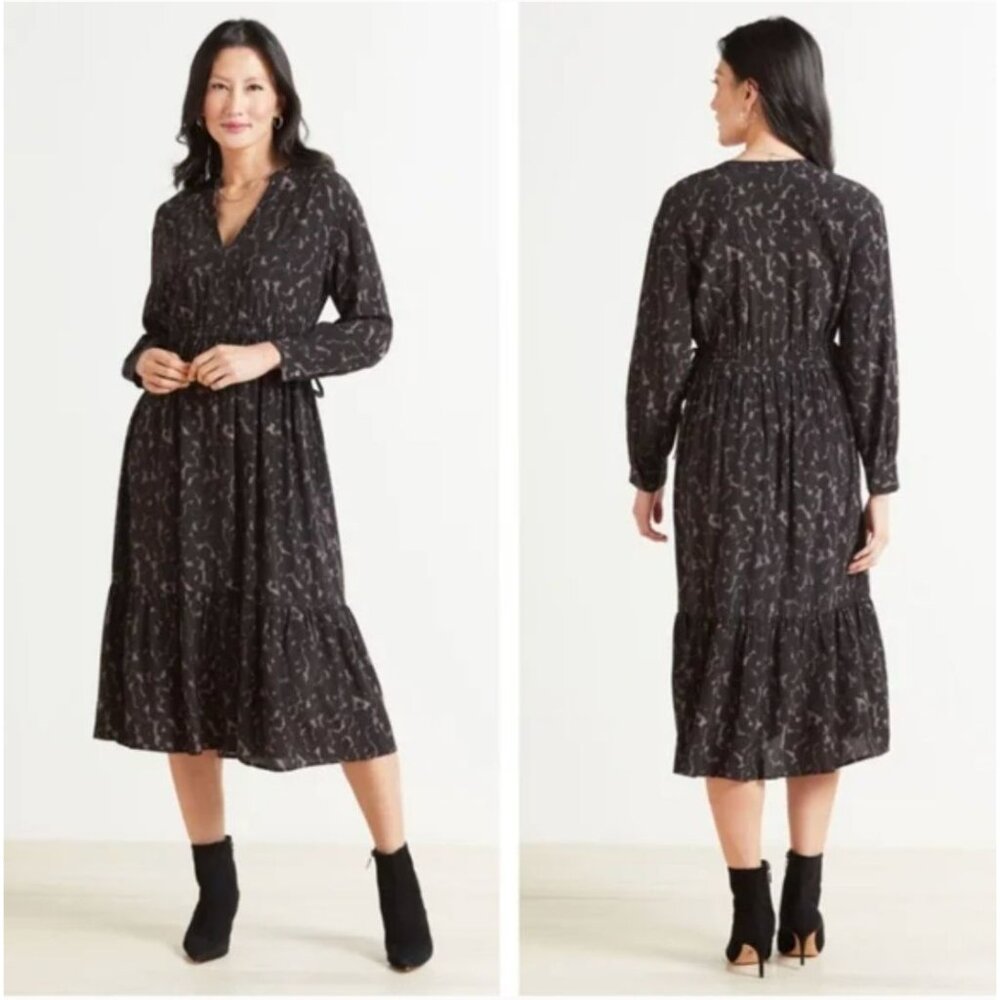 Rails Maple Diffused Cheetah Dress S Black Brown … - image 1